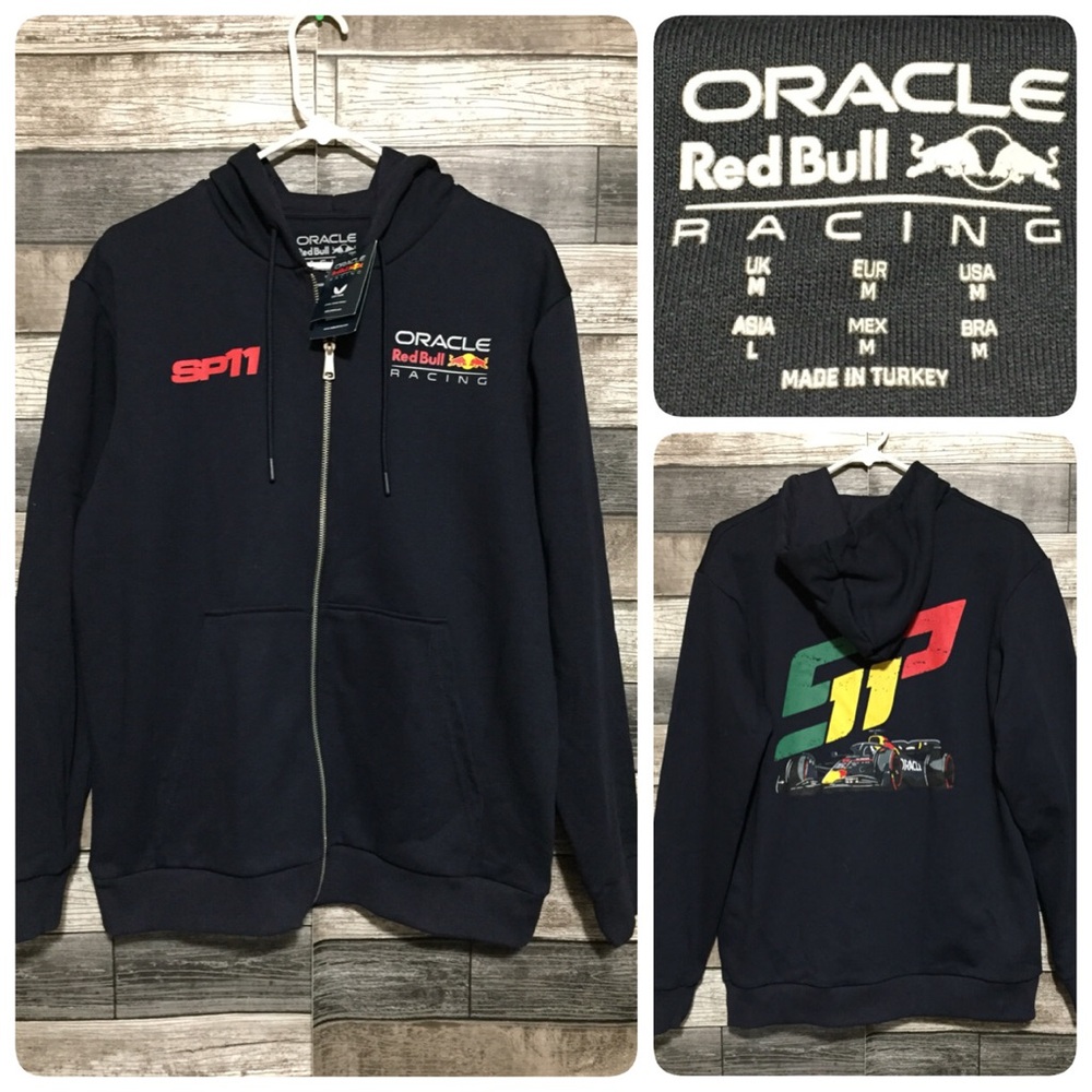 Oracle Red Bull Racing SP11 Full Zip Hoodie Men’s M Blue Pockets